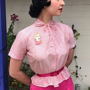 Pink Striped Women's Top